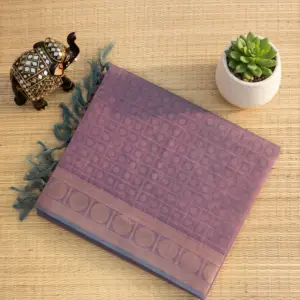 Negamam Cotton Saree Lavender with Blue Border MHP21