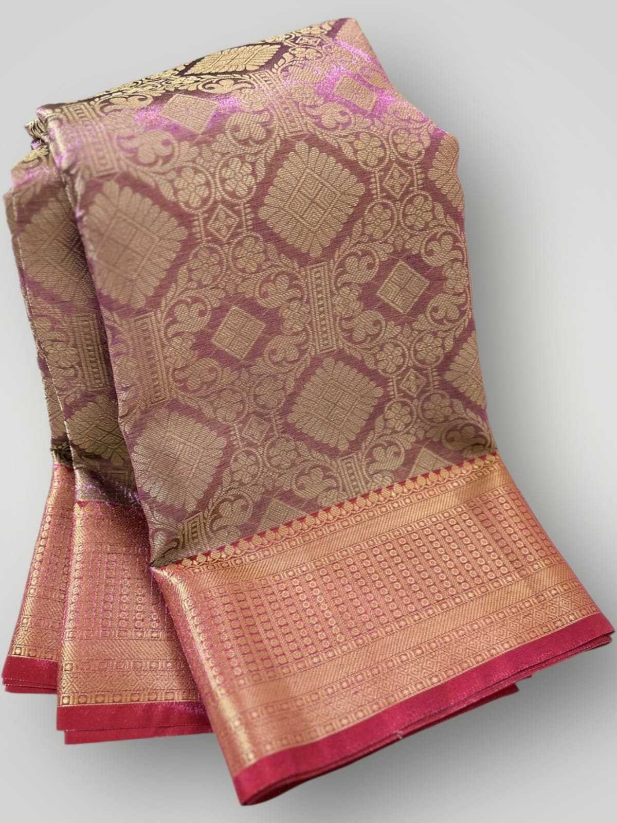 img 20251009 wa0607 Premium Lavender Katan Silk Saree with Red Border | Kanjivaram Inspired | MRJA Vastrahara