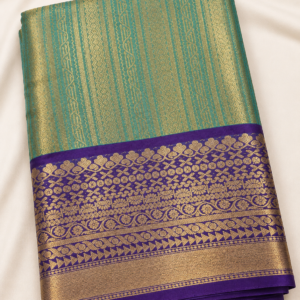 Premium Teal Katan Silk Saree with Royal Purple Border | Kanjivaram Inspired | MRJA Vastrahara