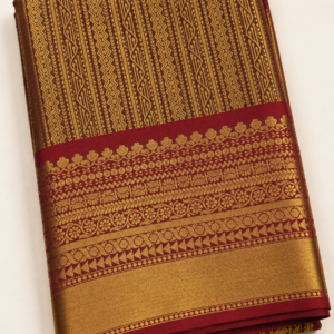 Premium Katan Silk Saree Kanjivaram Inspired Maroon Gold | MRJA Vastrahara