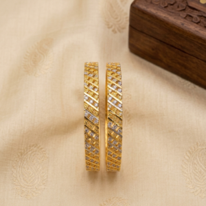 Premium Gold-Plated Stone Designer Bangles Pair for Women | MRJA Vastrahara