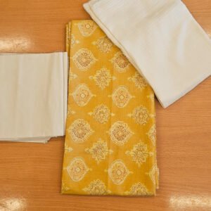 Mustard Yellow Cotton Unstitched Churidar Material CM04