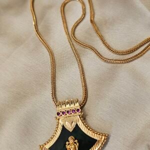 Antique Lakshmi Black Pendant Necklace P369