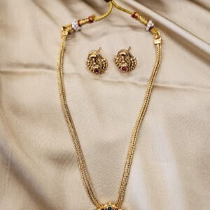 Antique Lakshmi Temple Pendant Necklace Set VN12
