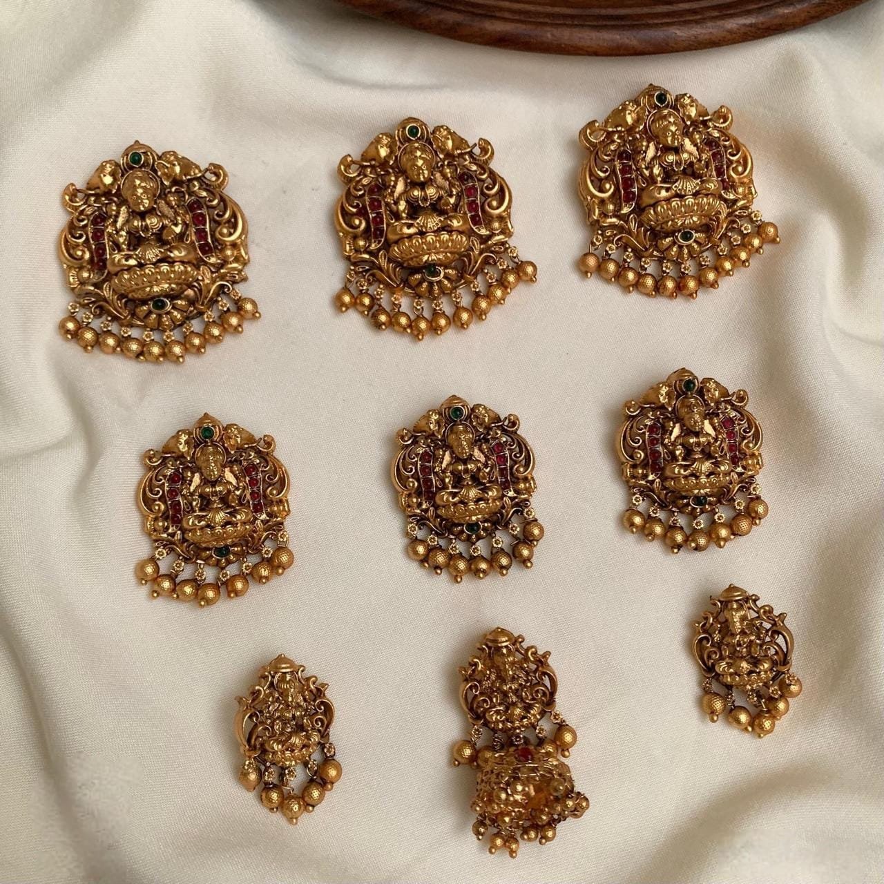 hair clip bridal Antique Gold Lakshmi Bridal Hair Clip Set MNK44