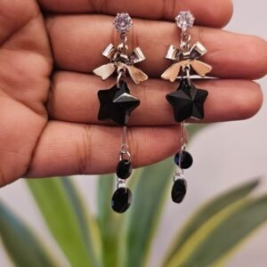 Black Star Bow Drop Earrings ST04 | MRJA Vastrahara