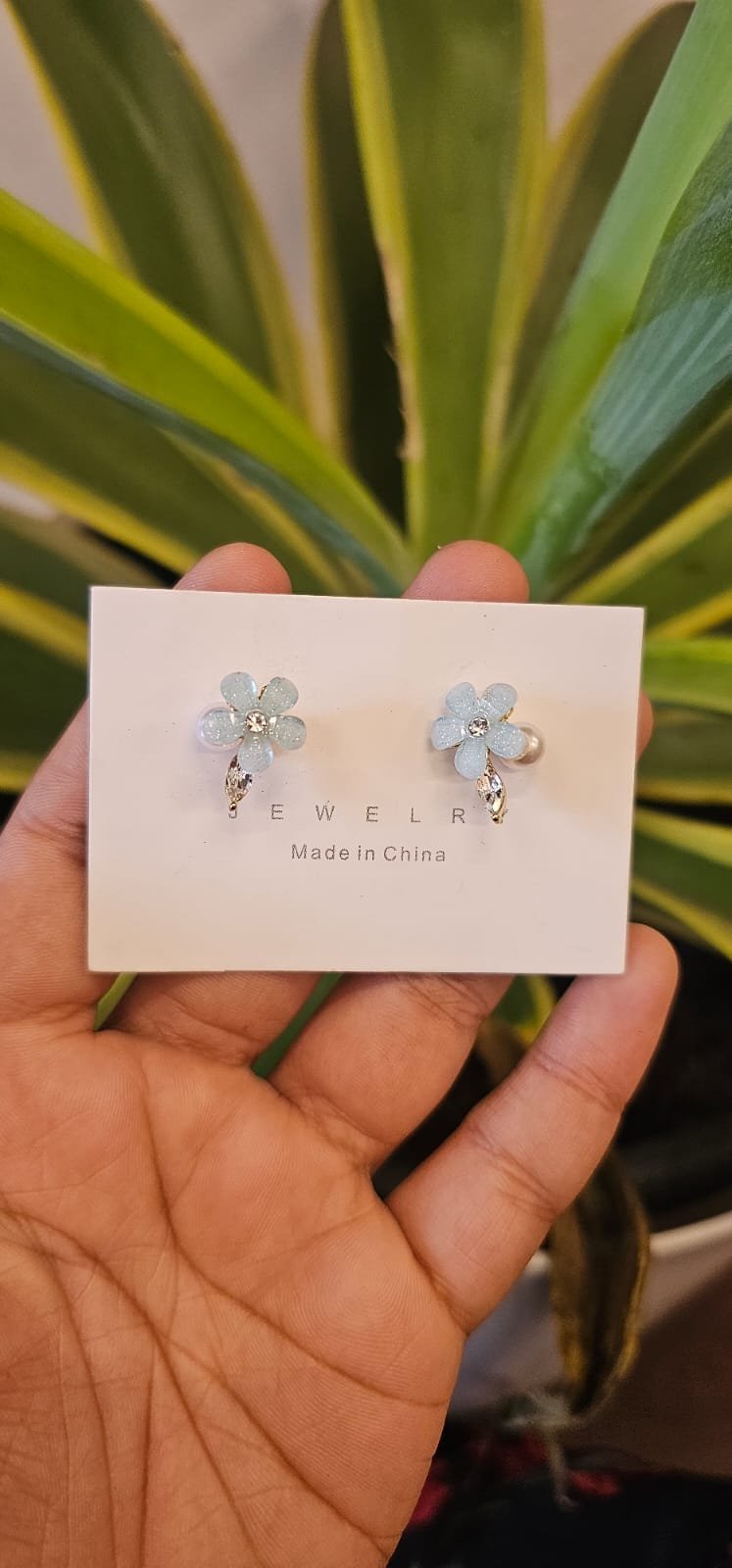 img 20260113 wa0011 Pale Sky Blue Floral Crystal Stud Earrings FS10 | MRJA Vastrahara