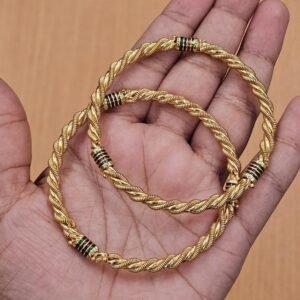 Gold Plated Twisted Rope Design Bangles Size 2.8 TGC21