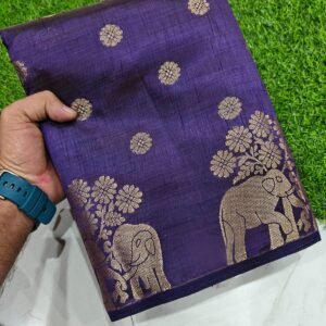 DEEP PURPLE TUSSAR SAREE