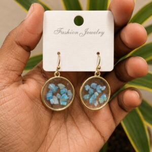 Sky Blue Stone Resin Drop Earrings ST11A | MRJA Vastrahara
