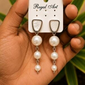 White Pearl Drop Earrings FA33 | MRJA Vastrahara
