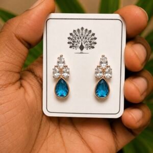 Blue Teardrop Crystal Earrings MF42 | MRJA Vastrahara
