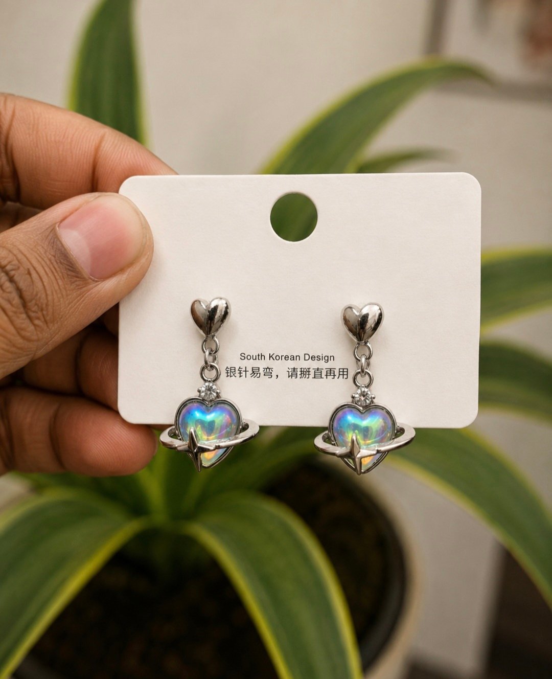 screenshot 20260803 004952 chatgpt Iridescent Heart Planet Drop Earrings | MRJA Vastrahara