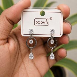Crystal Circle Teardrop Earrings | MRJA Vastrahara