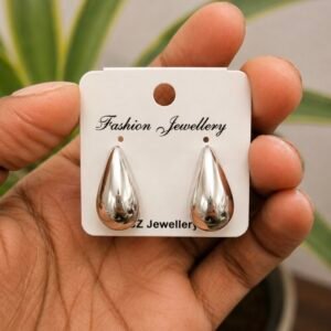 Silver Teardrop Statement Earrings | MRJA Vastrahara