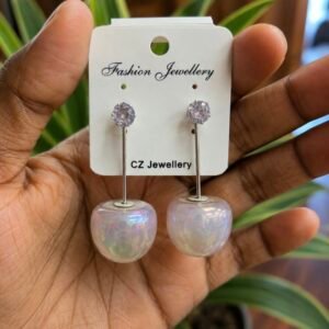 Iridescent Pearl Long Drop Earrings | MRJA Vastrahara