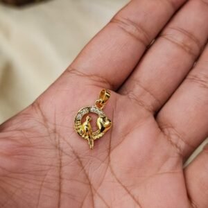 P480E Gold Tone Love Birds Stone Pendant